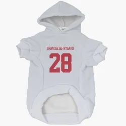 Detroit Red Wings Michael Brandsegg-Nygard White Pet Hoodie for Dog & Cat