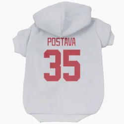 Detroit Red Wings Michal Postava White Pet Hoodie for Dog & Cat