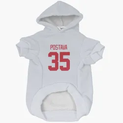 Detroit Red Wings Michal Postava White Pet Hoodie for Dog & Cat