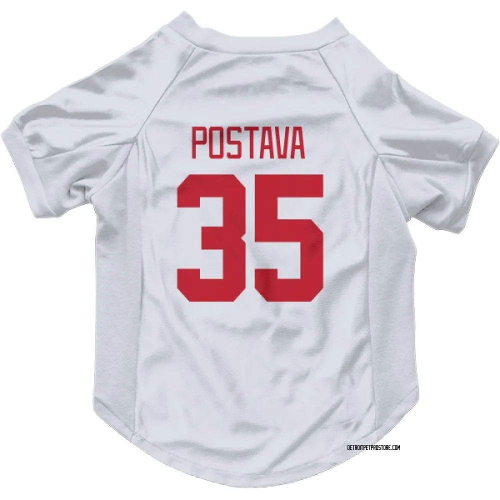 Detroit Red Wings Michal Postava White Pet Jersey for Dog & Cat