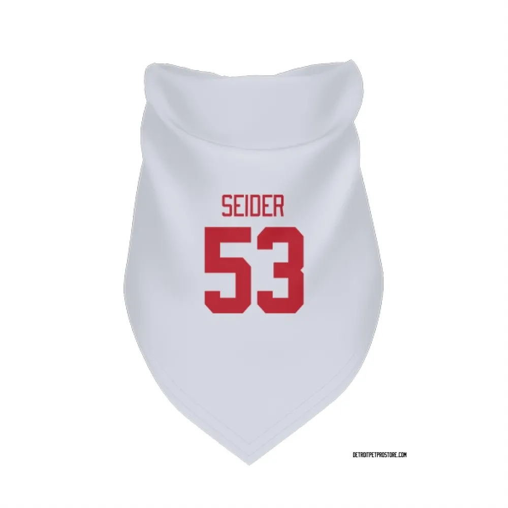 Detroit Red Wings Moritz Seider White Pet Bandana for Dog & Cat