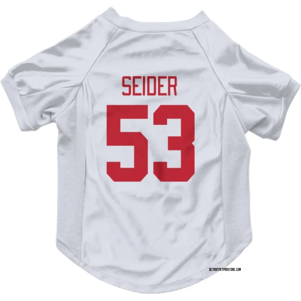 Detroit Red Wings Moritz Seider White Pet Jersey for Dog & Cat