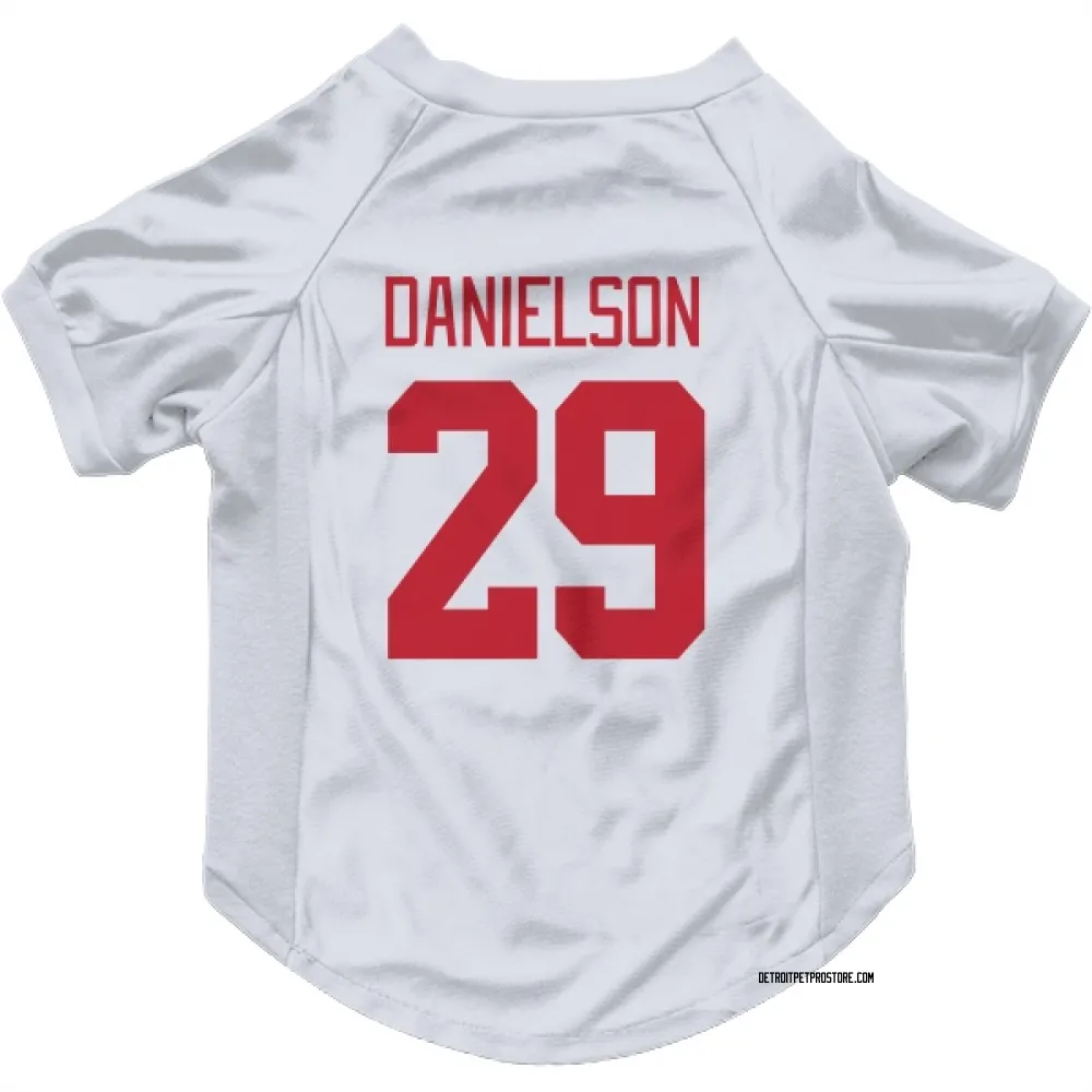 Detroit Red Wings Nate Danielson White Pet Jersey for Dog & Cat