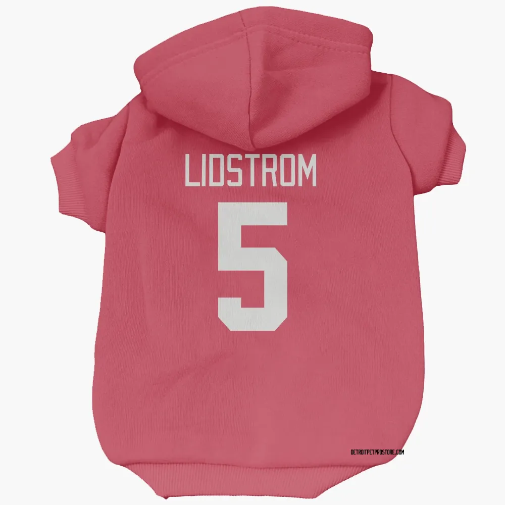 Detroit Red Wings Nicklas Lidstrom Red Pet Hoodie for Dog & Cat