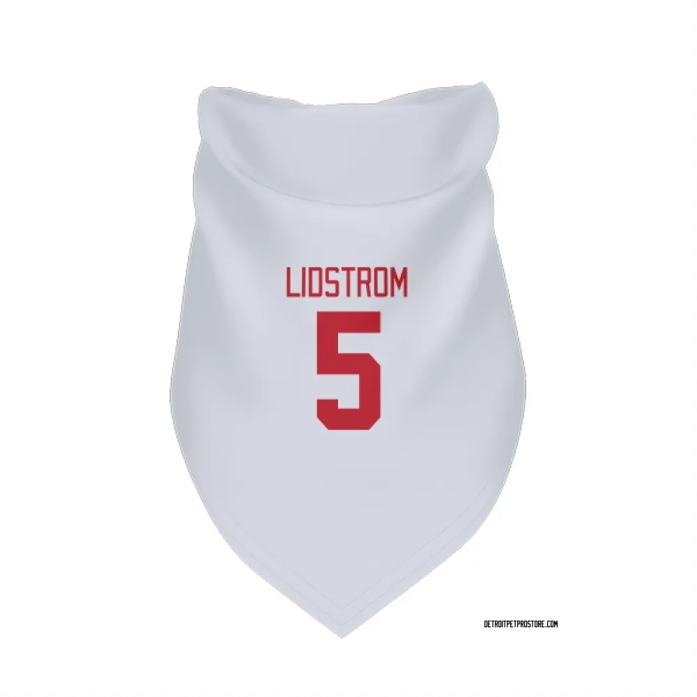 Detroit Red Wings Nicklas Lidstrom White Pet Bandana for Dog & Cat