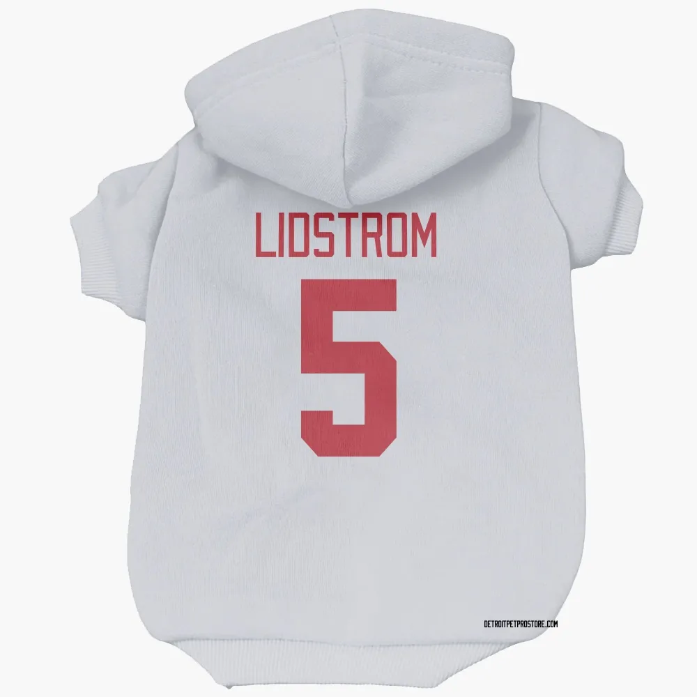 Detroit Red Wings Nicklas Lidstrom White Pet Hoodie for Dog & Cat