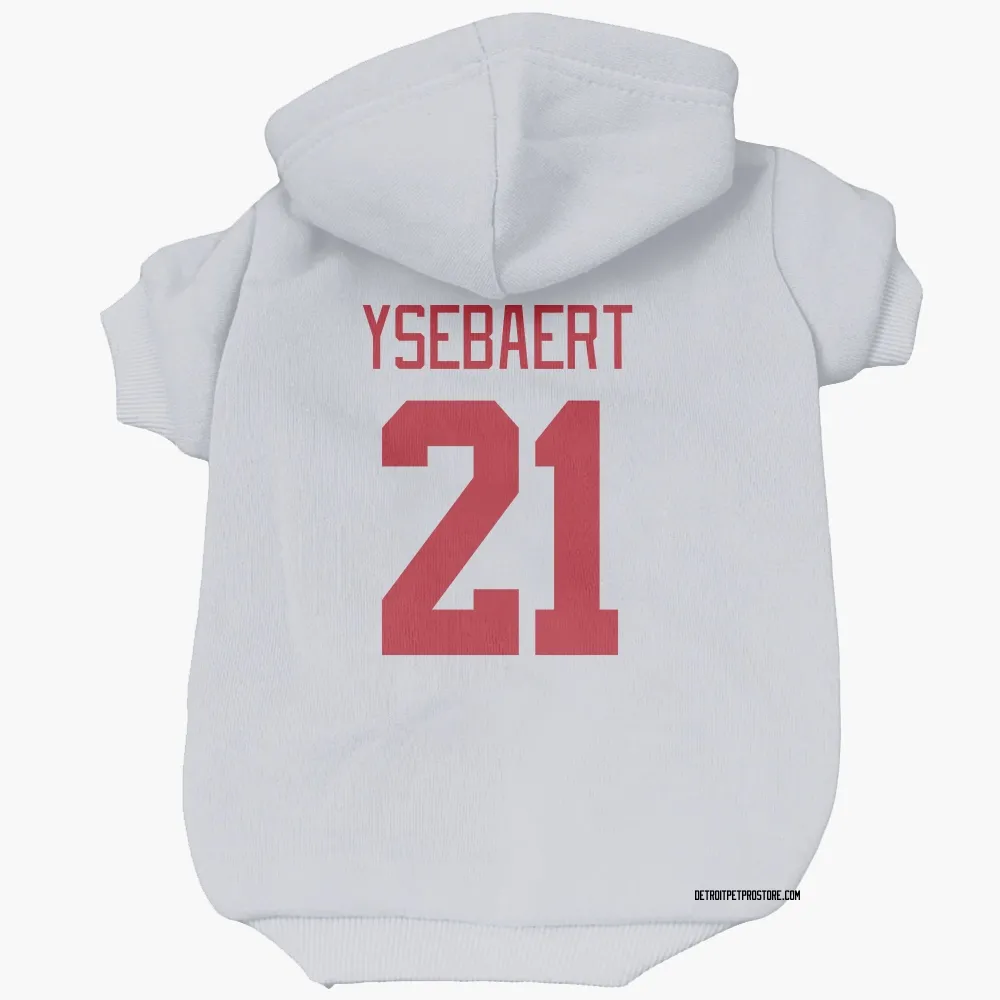Detroit Red Wings Paul Ysebaert White Pet Hoodie for Dog & Cat