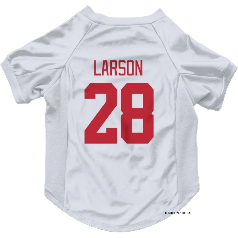 Detroit Red Wings Reed Larson White Pet Jersey for Dog & Cat