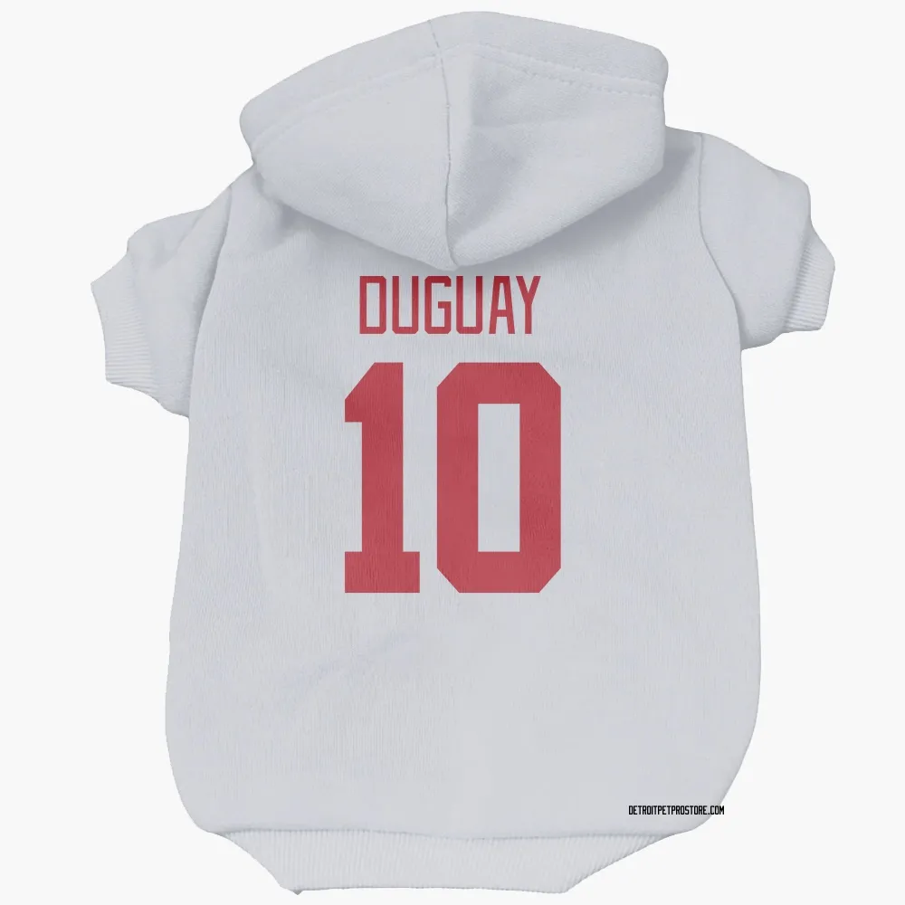 Detroit Red Wings Ron Duguay White Pet Hoodie for Dog & Cat