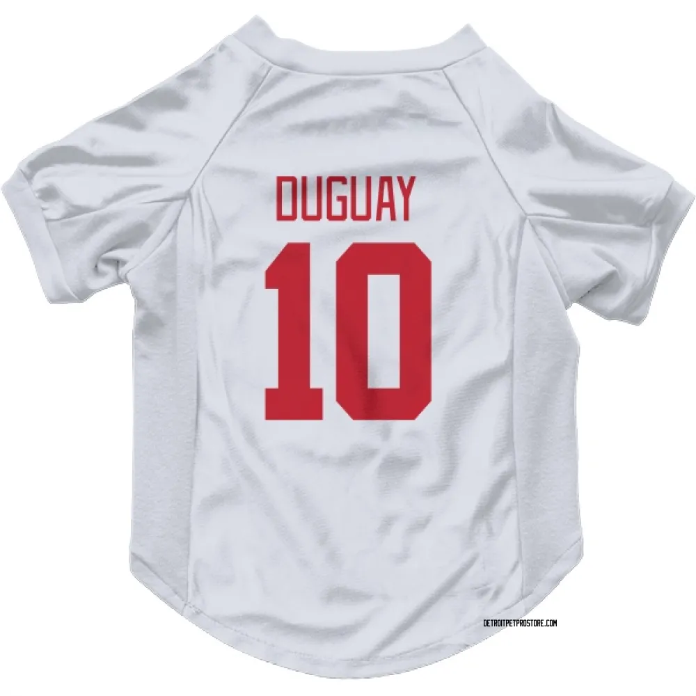 Detroit Red Wings Ron Duguay White Pet Jersey for Dog & Cat