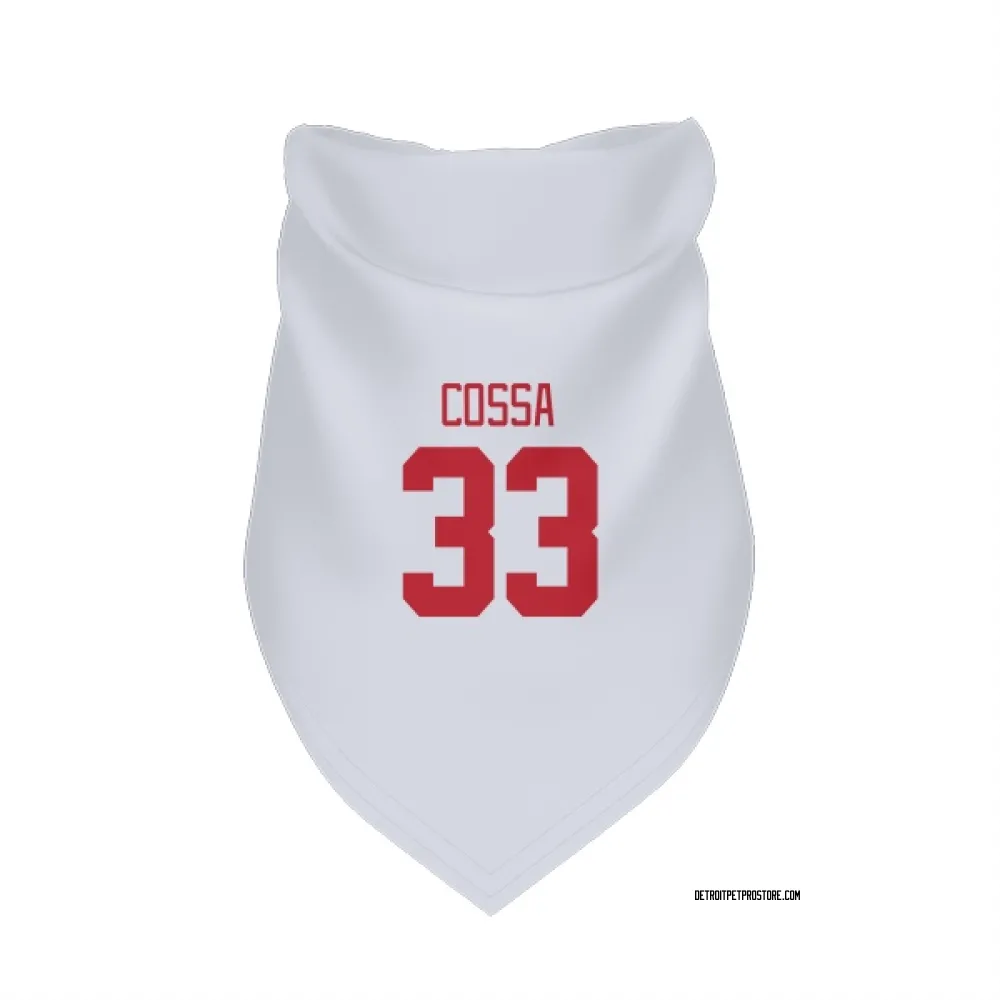 Detroit Red Wings Sebastian Cossa White Pet Bandana for Dog & Cat