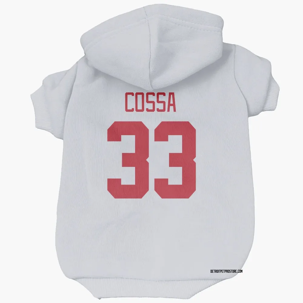Detroit Red Wings Sebastian Cossa White Pet Hoodie for Dog & Cat