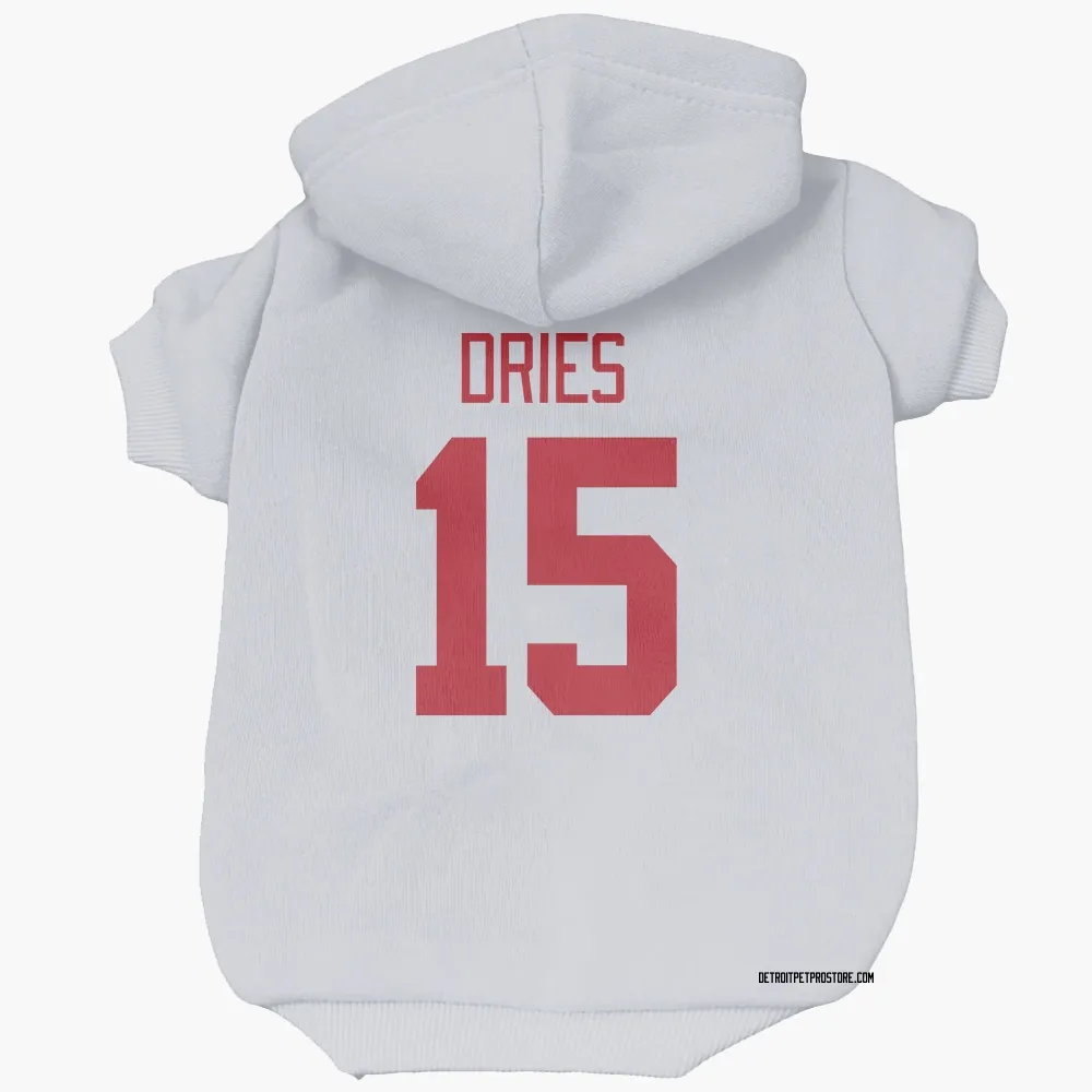 Detroit Red Wings Sheldon Dries White Pet Hoodie for Dog & Cat