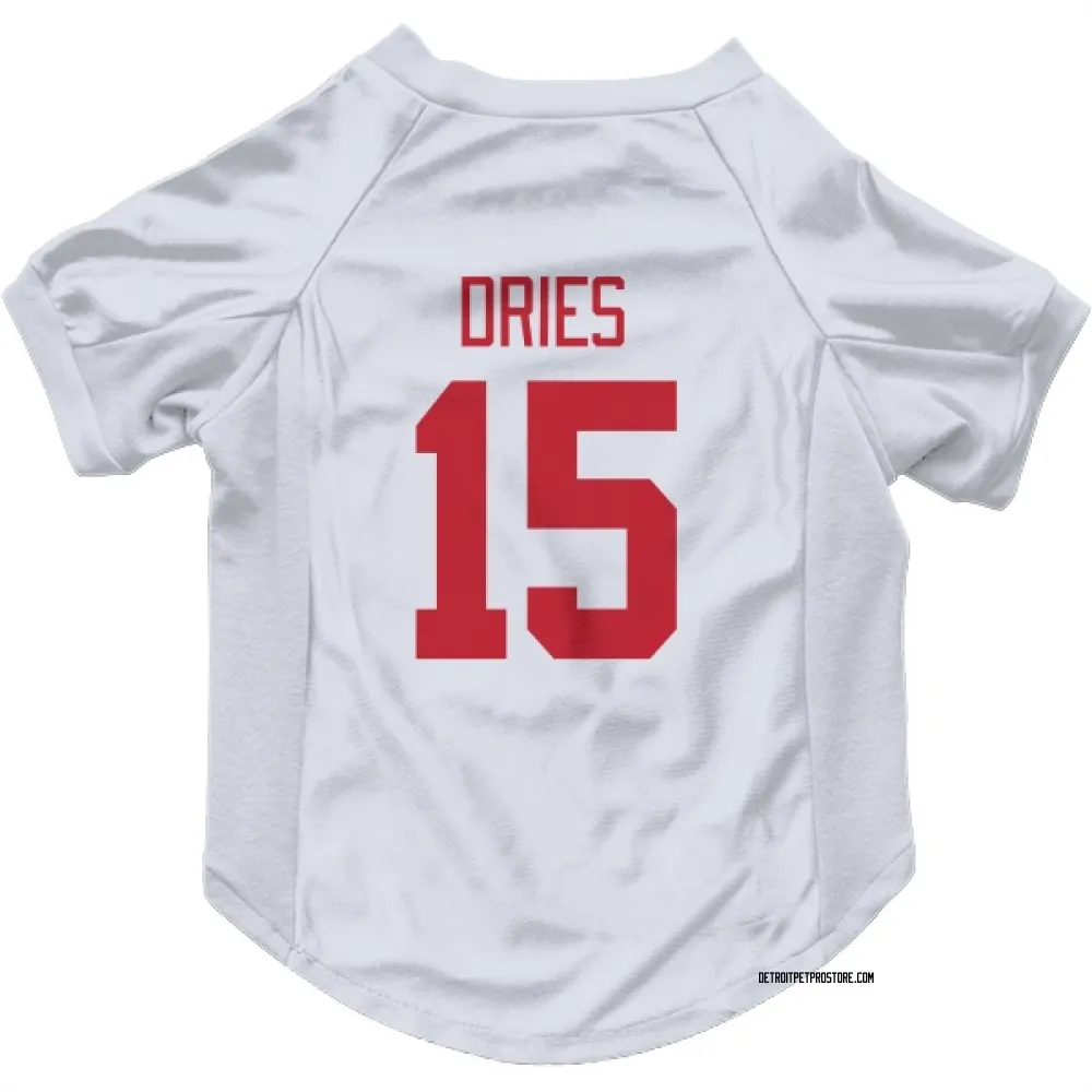 Detroit Red Wings Sheldon Dries White Pet Jersey for Dog & Cat