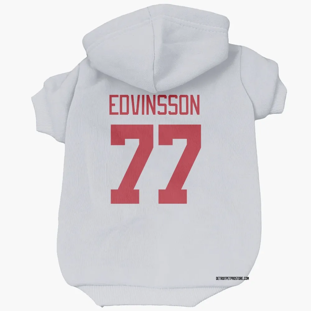 Detroit Red Wings Simon Edvinsson White Pet Hoodie for Dog & Cat