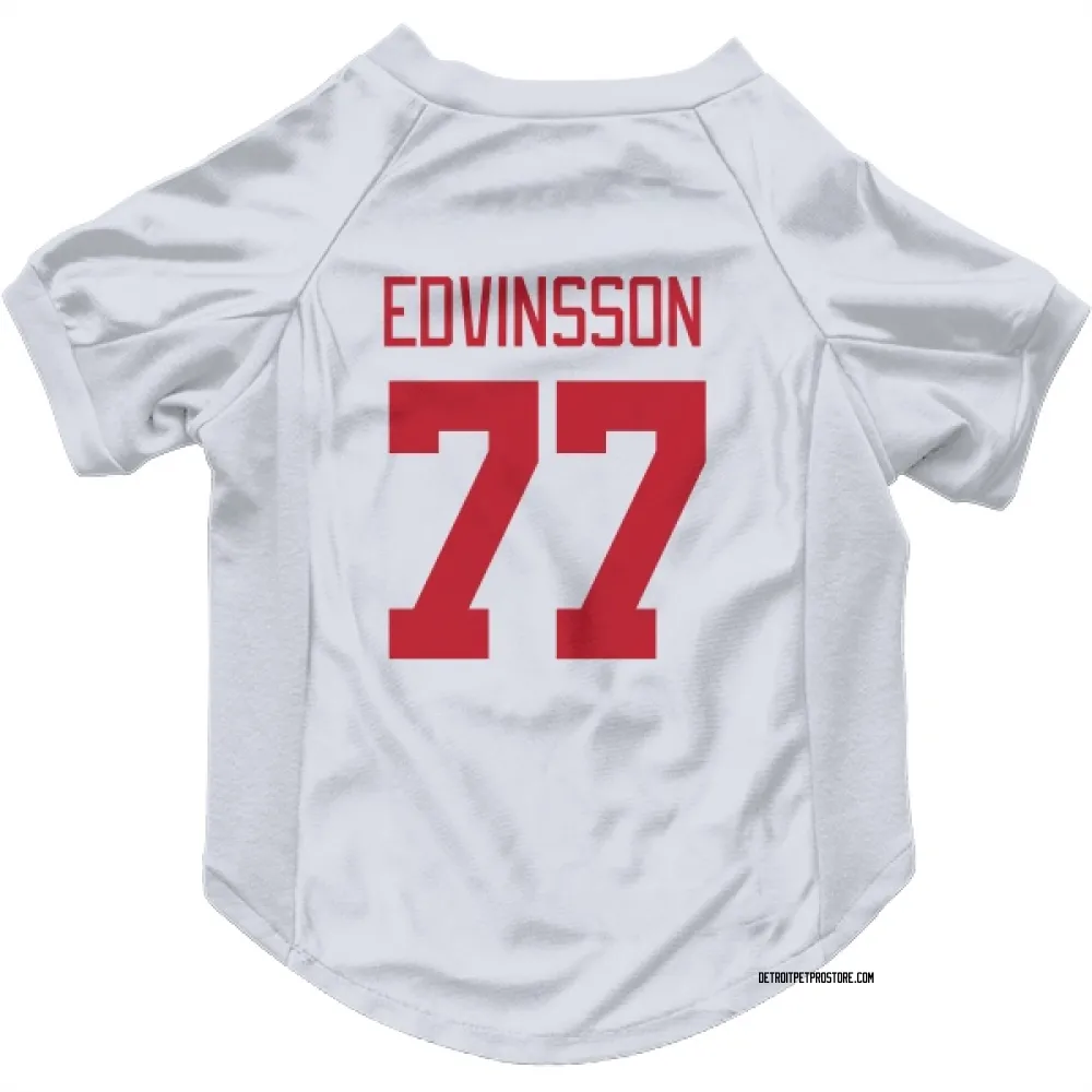 Detroit Red Wings Simon Edvinsson White Pet Jersey for Dog & Cat