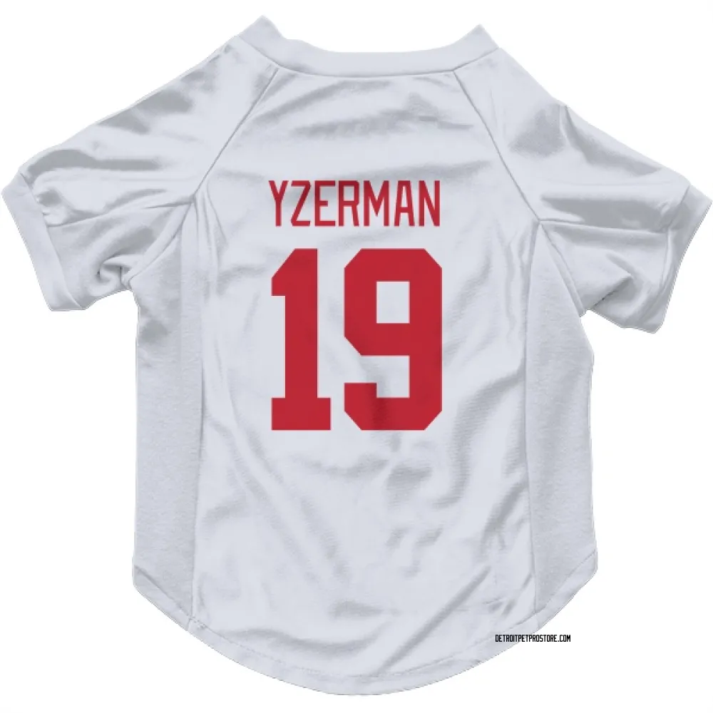 Detroit Red Wings Steve Yzerman White Pet Jersey for Dog & Cat