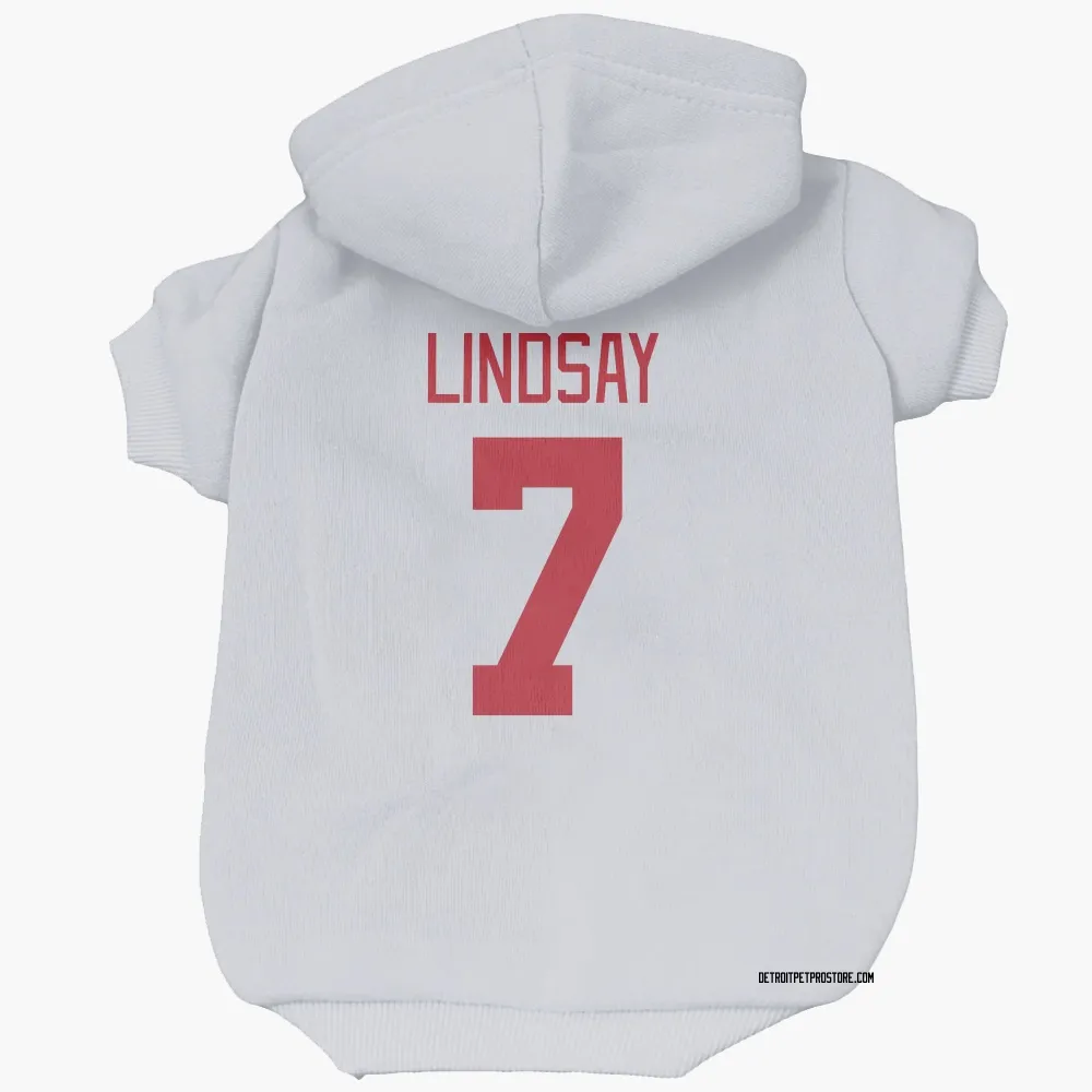 Detroit Red Wings Ted Lindsay White Pet Hoodie for Dog & Cat