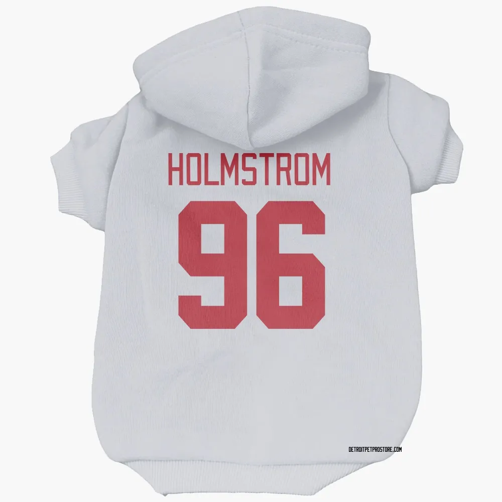 Detroit Red Wings Tomas Holmstrom White Pet Hoodie for Dog & Cat
