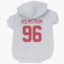 Detroit Red Wings Tomas Holmstrom White Pet Hoodie for Dog & Cat