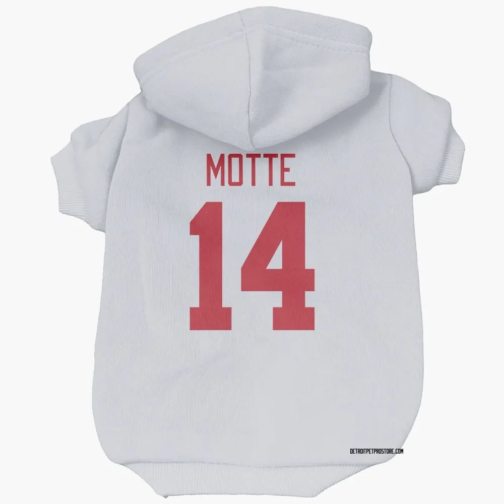 Detroit Red Wings Tyler Motte White Pet Hoodie for Dog & Cat