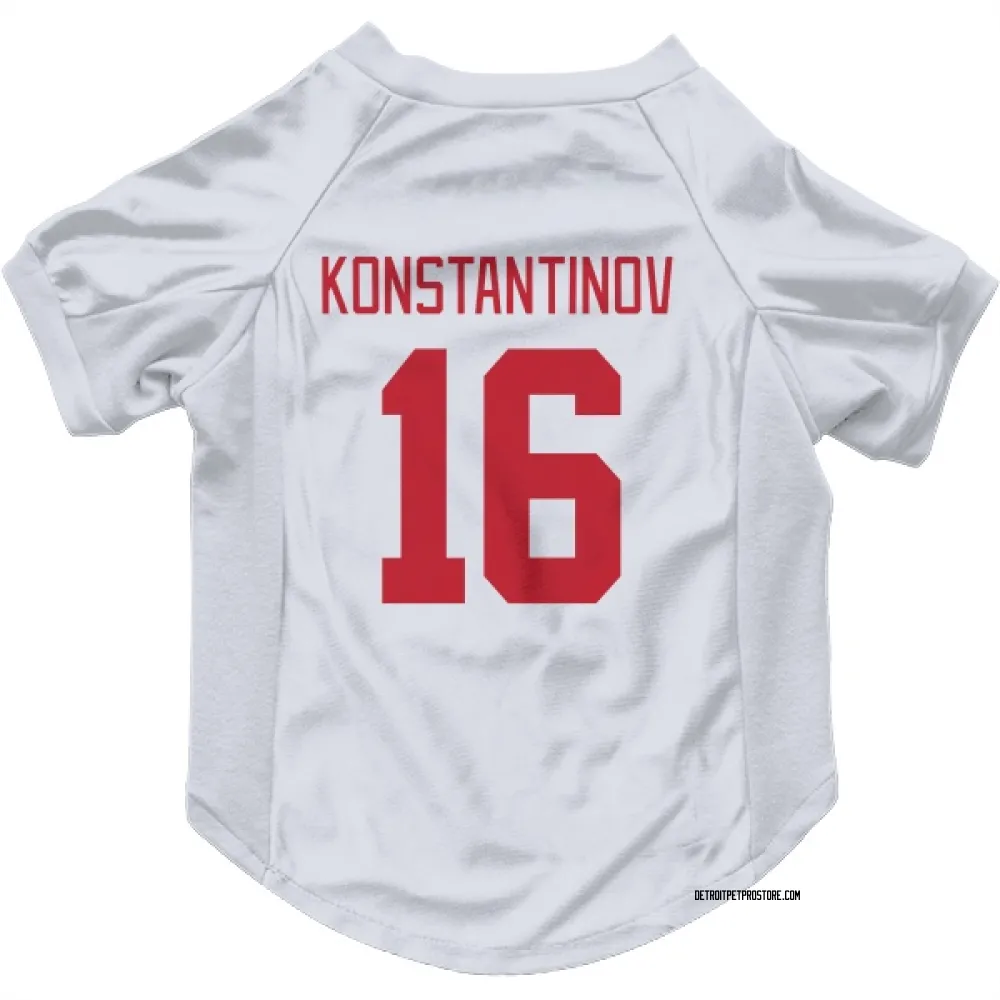 Detroit Red Wings Vladimir Konstantinov White Pet Jersey for Dog & Cat