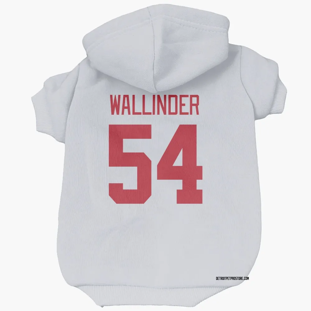 Detroit Red Wings William Wallinder White Pet Hoodie for Dog & Cat